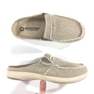 Gecko Man Slip On Mules Mens Size 9.5 Tan